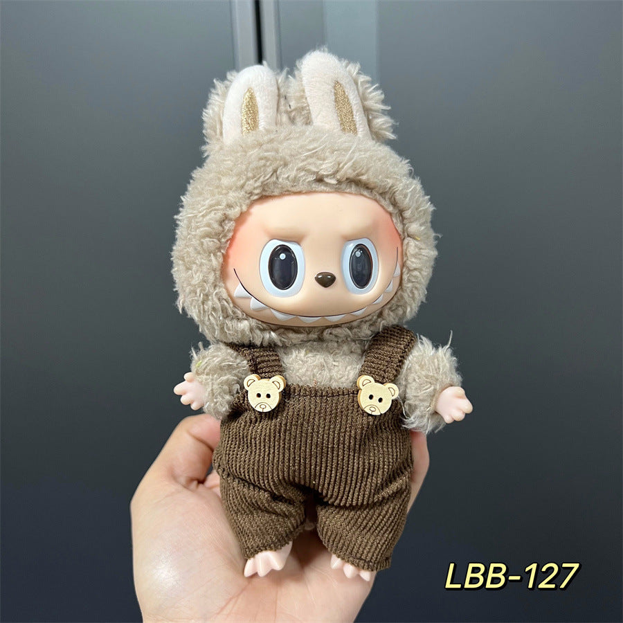 Labubu Wearable Baby Clothes Vinyl Labubu 17cm Doll Cute Dress-Up Casual Suit Skirt Plush Clothes
