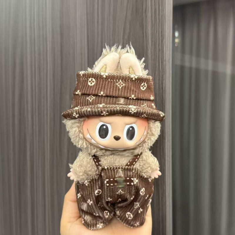 Rab cloth doll labubu17cm pendant one or two generations of vinyl plush doll suit accessories for clothes