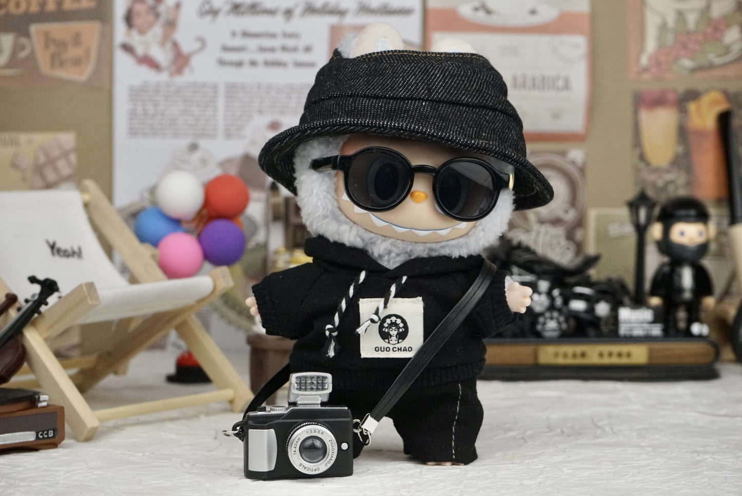 17cm Labubu Doll Hooded Vest Outfit - DIY Matching Clothes