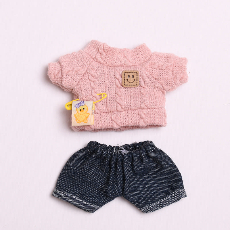 Labubu Doll Clothes - Twist T-Shirt & Shorts Outfit for 17cm Pendant Doll