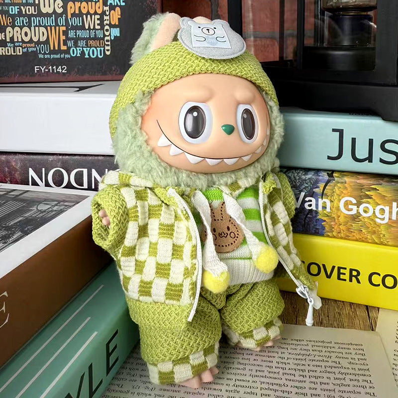 Labubu Doll Winter Sweatshirt Outfit for 17cm Vinyl Dolls
