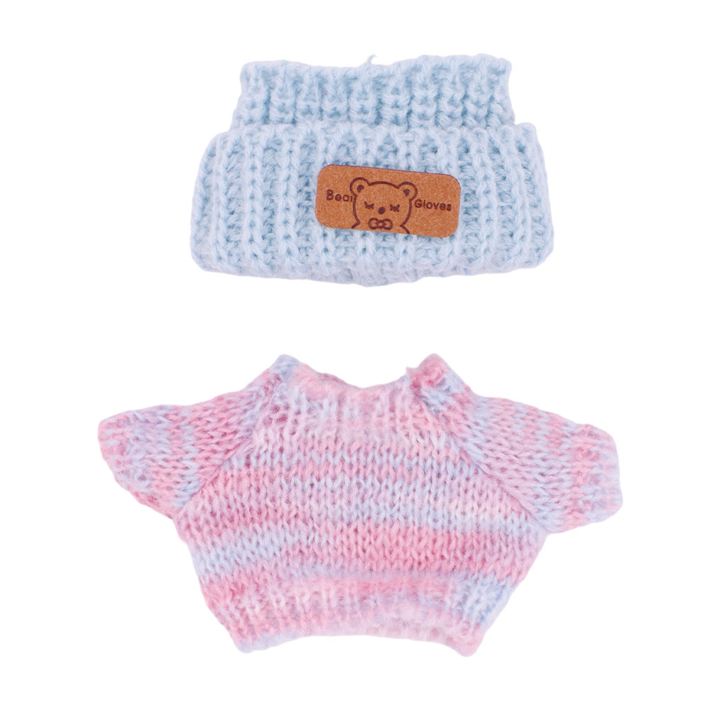 Labubu Doll Cute Sweater Outfit for 17cm Vinyl Doll - Macaron Colors