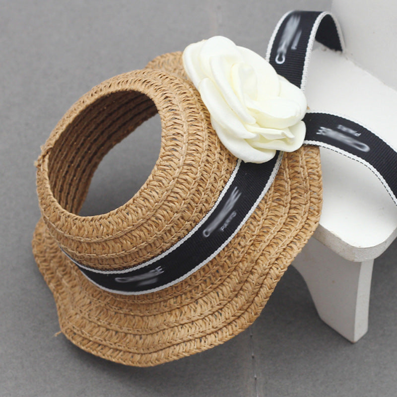 Labubu Doll Straw Hat - Woven Top Accessory for 17cm Pendant Dolls