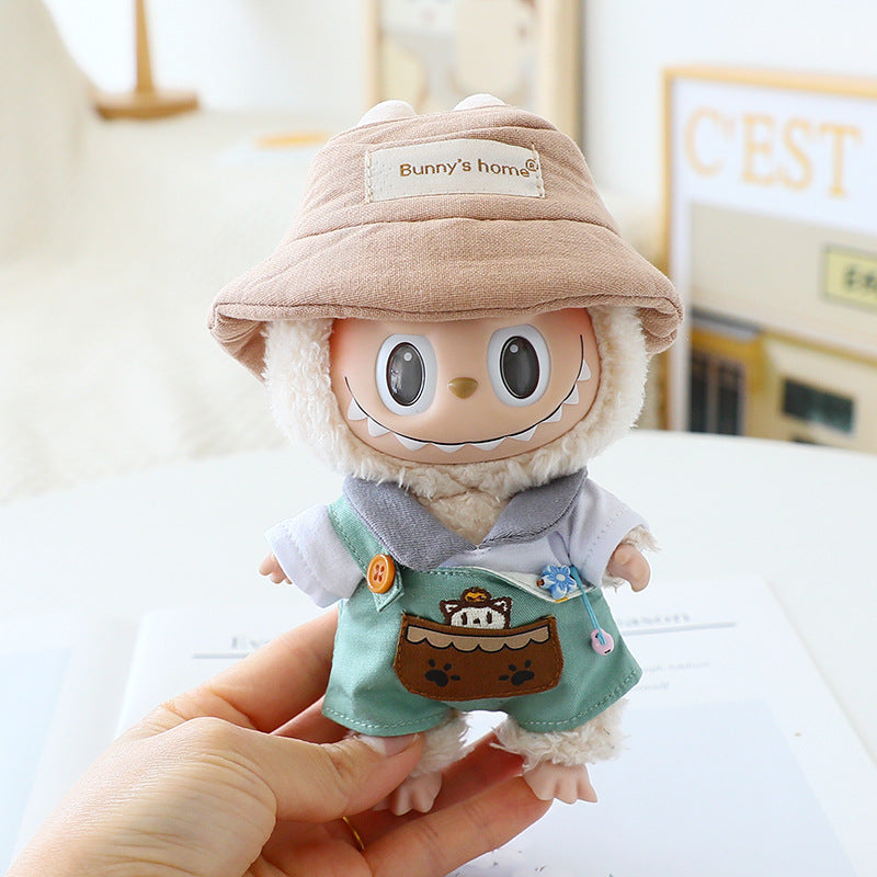 Labubu Doll Clothes Generation 2 Generation Pond Glue Blind Box Hanging Clothes Bracing Cloth for T-Shirt Suspenders Hat Eyes