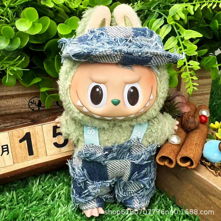 Suitable for Labubu Doll Clothes, Plush Vinyl Sitting Party First, Second and Third Generation Replacement Skirt Suit