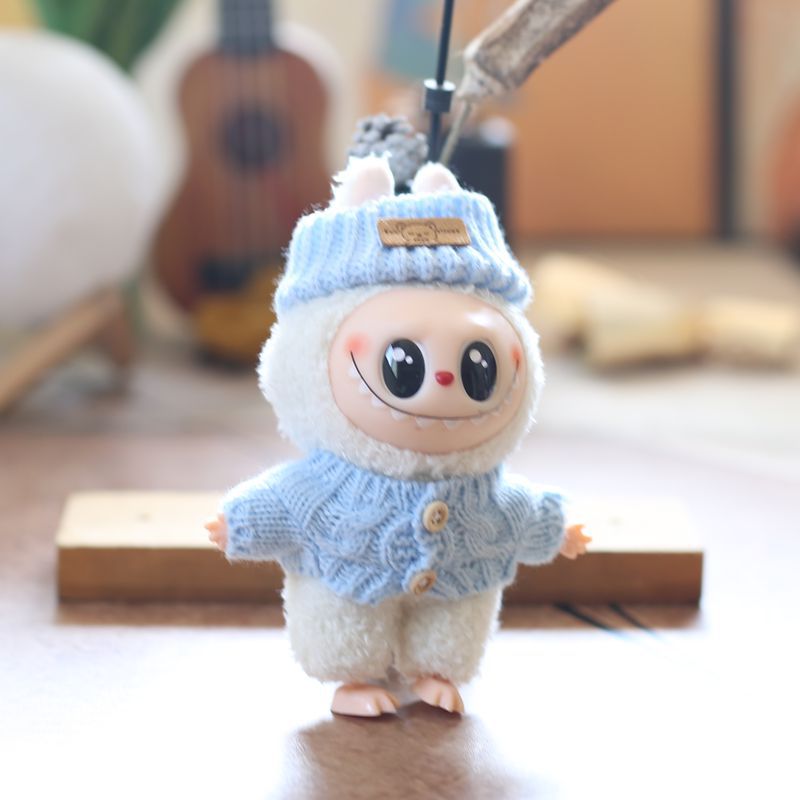 Cute cute labubu doll coat second generation vinyl face labubu doll sweater replacement suit