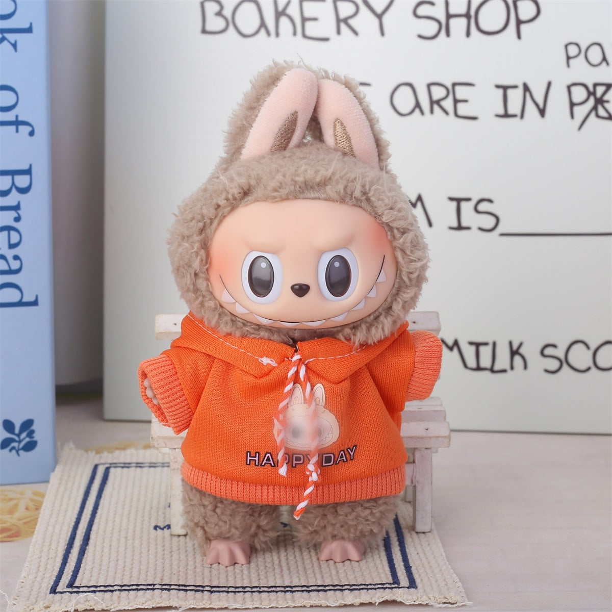 17cm Labubu Second Generation Clothes Labubu Plush Doll Toy Dress Denim suit Skirt Doll Clothes