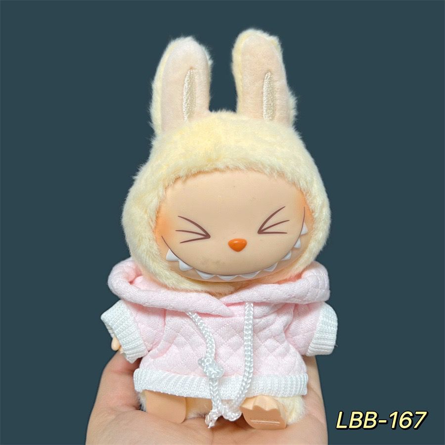 17cm Labubu Pendant Wearing Baby Clothes high quality Labubu Blind Box Pendant Doll Clothes Decorative suit