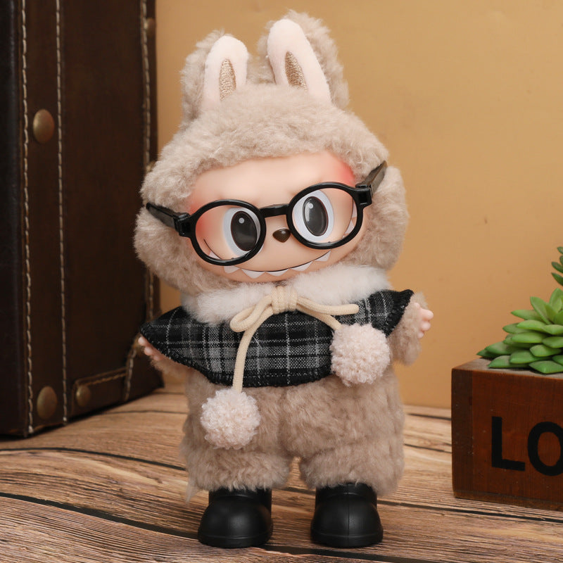 Wholesale 17cm Rab cloth doll labubu generation one or two sitting party suit change clothes vinyl doll
