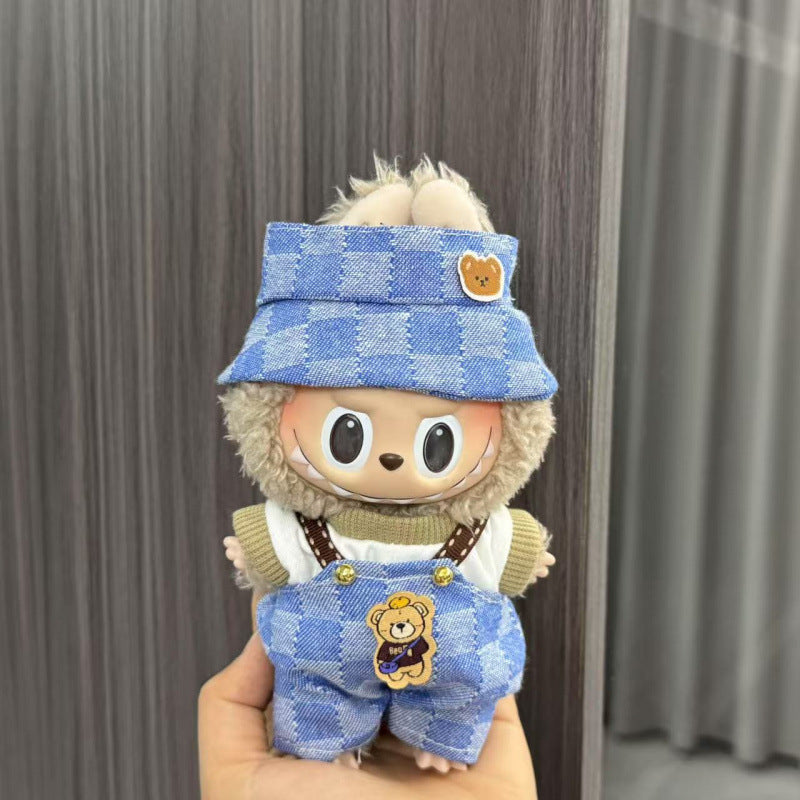 Rab cloth doll labubu17cm pendant one or two generations of vinyl plush doll suit accessories for clothes