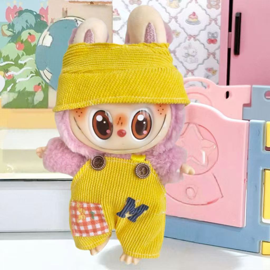 Cross-border e-commerce labubu doll vinyl doll cloth 17cm doll cute sweater coat skirt suit