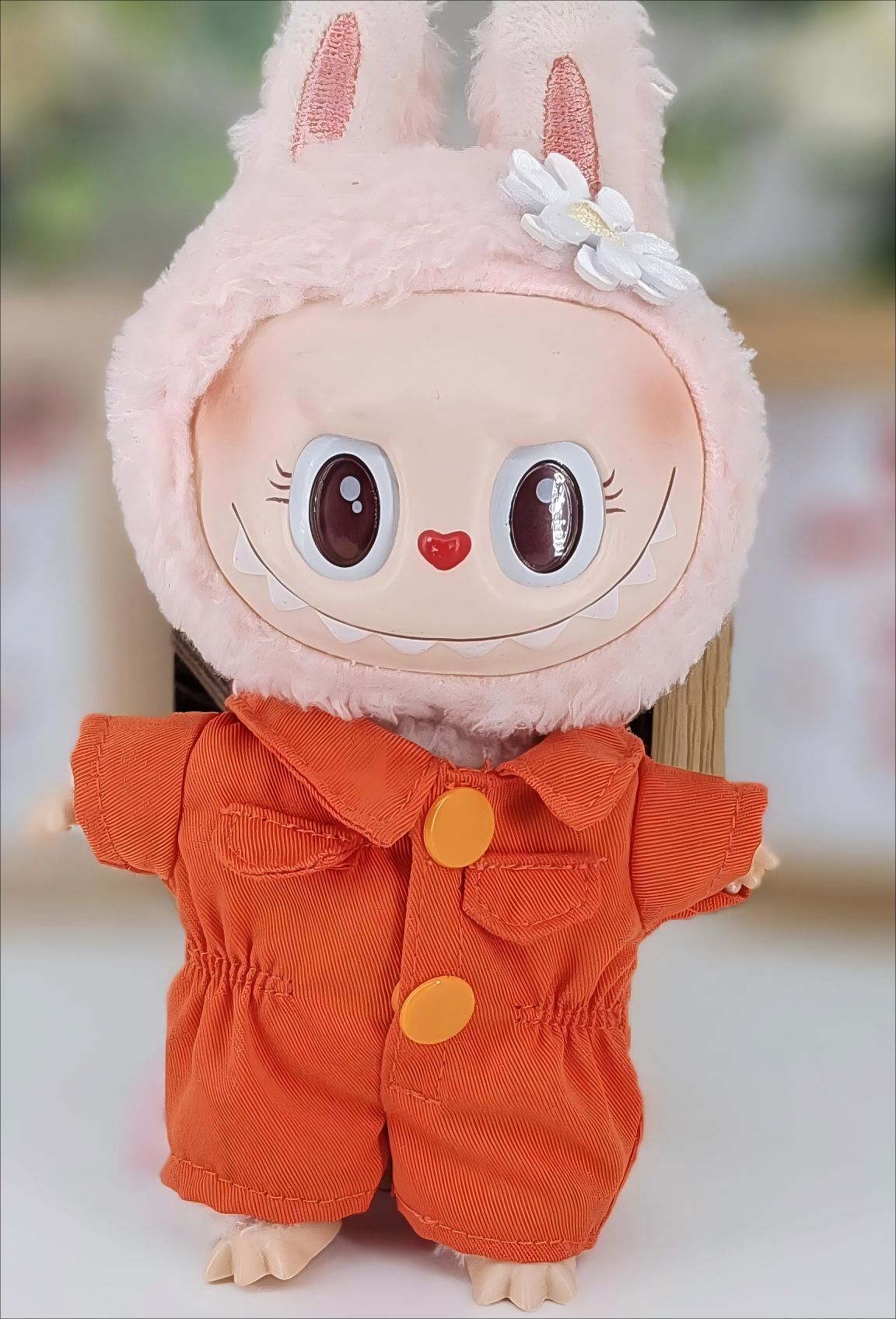 Labubu Doll Pink Jumpsuit Outfit with Accessories