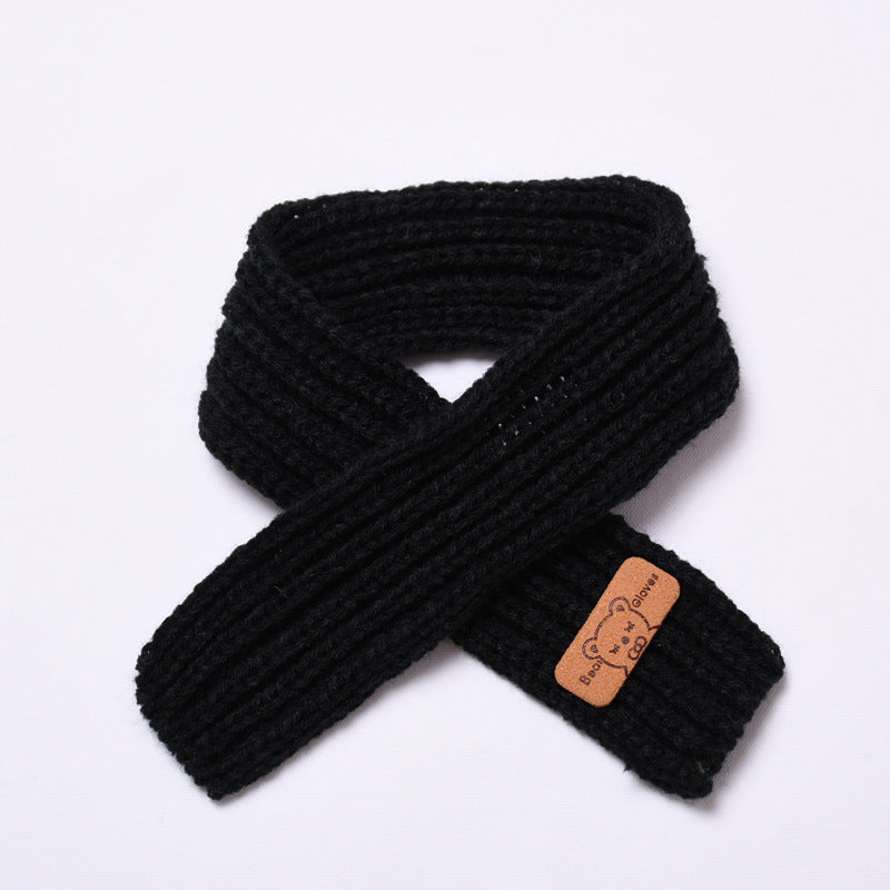 Labubu Doll Wool Hat & Scarf Set for 2nd Gen Pendant - White & Black