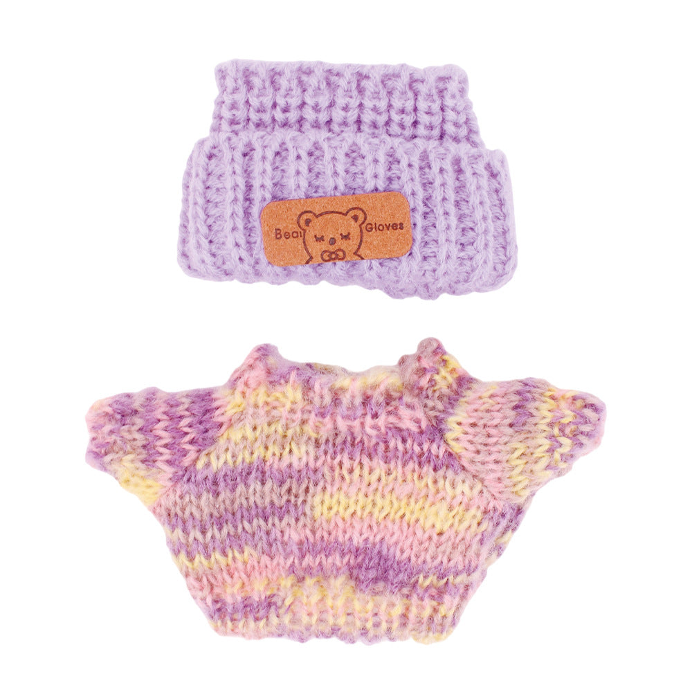 Labubu Doll Cute Sweater Outfit for 17cm Vinyl Doll - Macaron Colors