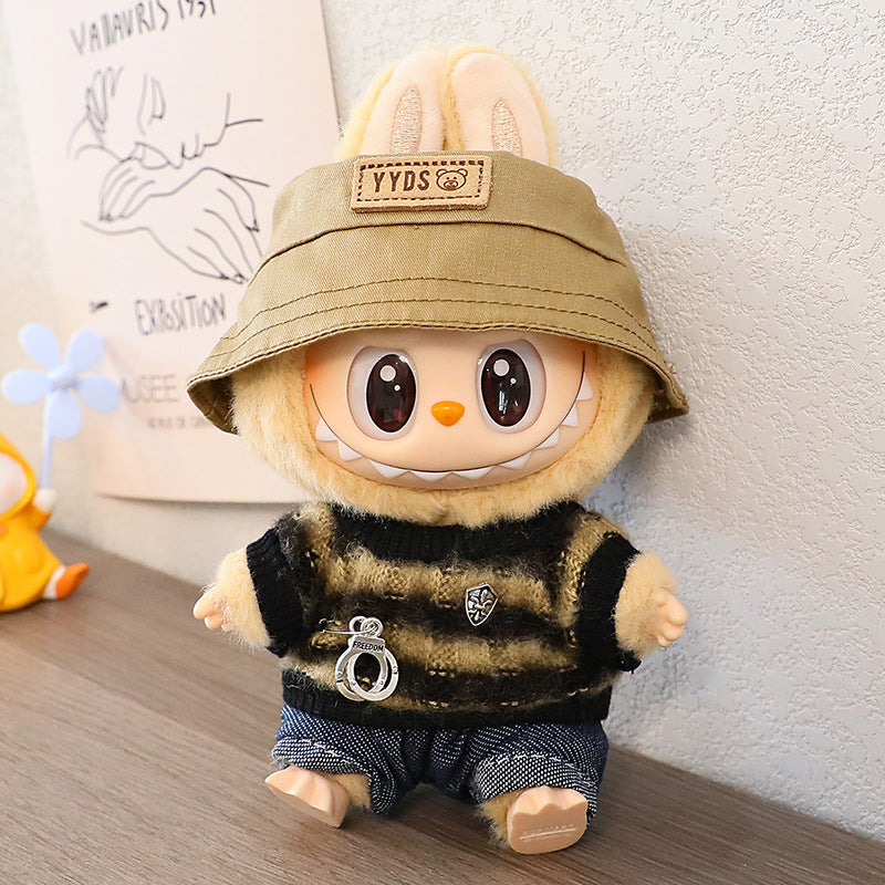 Generation One and Two Rags Clothes Labubu Blind Box Keychain Vinyl Doll Sweater suit Hat Shoes Glasses