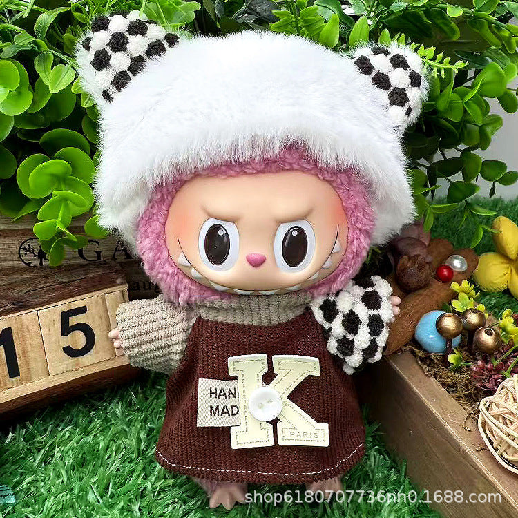 Suitable for Labubu Doll Clothes, Plush Vinyl Sitting Party First, Second and Third Generation Replacement Skirt Suit