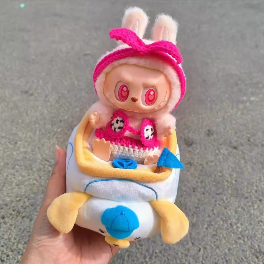 Labubu Sitting Party Sitting Posture Series Labubu Vinyl Clothes Baby Clothes Pull Not Headgear Hat 15cm