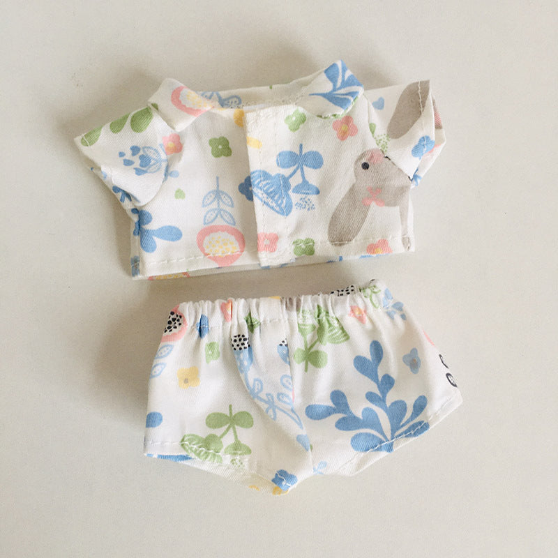 17cm Vinyl Plush Doll Clothes Rags Cloth Pendant Floral Shirt Shorts Clothing Accessories Doll Doll Clothes