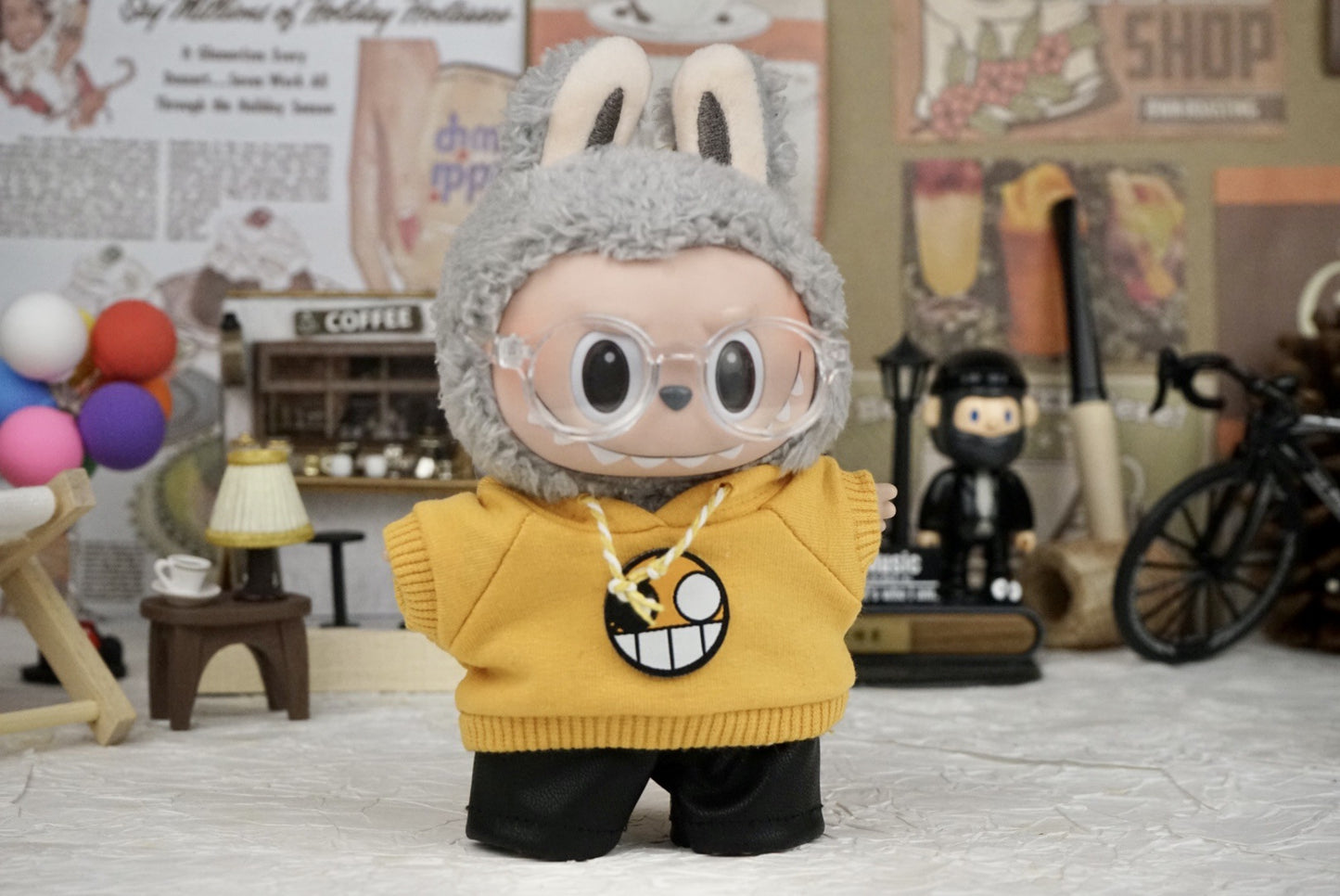 17cm Labubu Doll Hooded Vest Outfit - DIY Matching Clothes