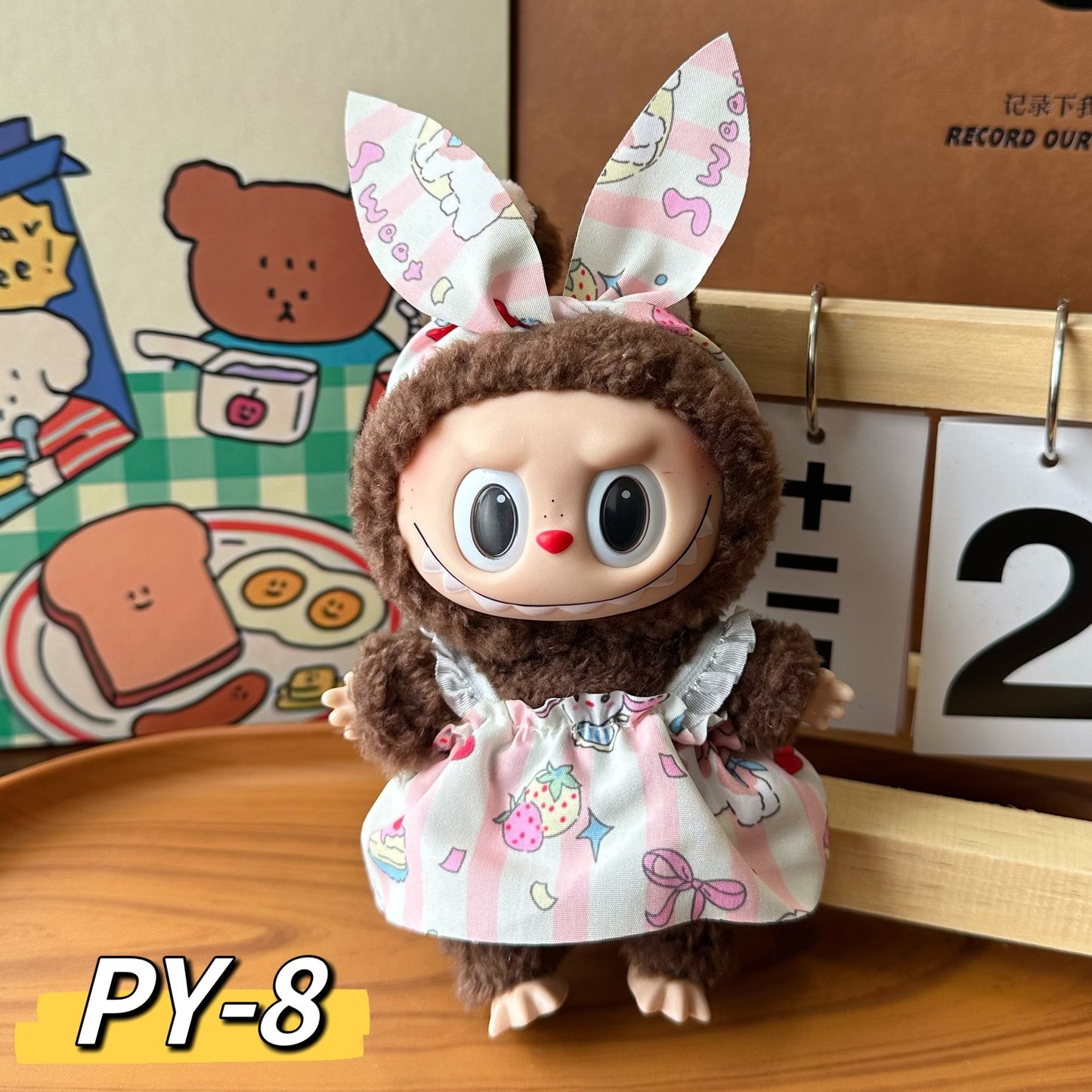 Wholesale 17cm labubu cheap price doll pendant one or two generation plush doll suspender skirt clothes suit