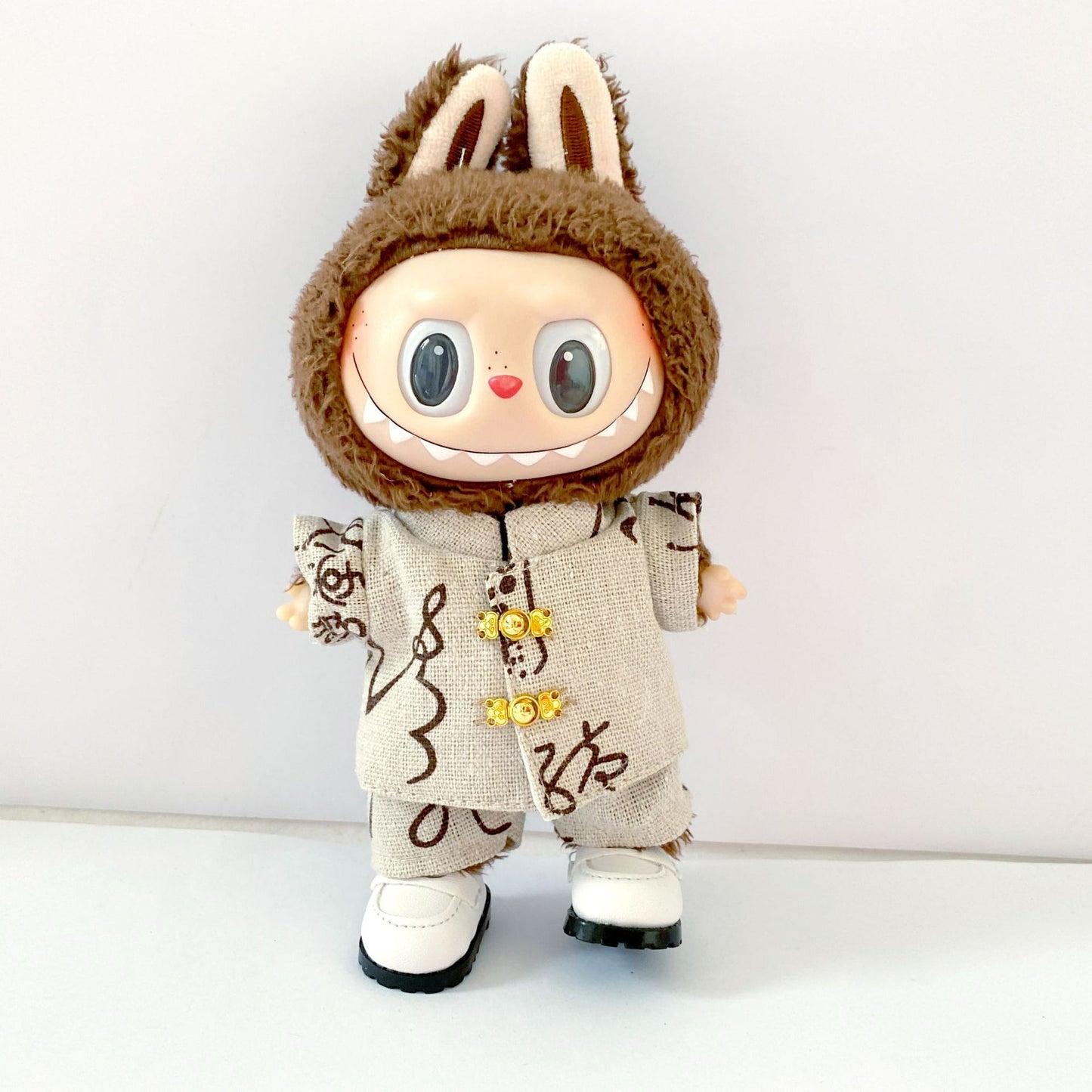 17cm Bubble Mart Generation II Labubu Pendant Labubu Clothes Chinese Style Tang Suit suit Doll Clothes