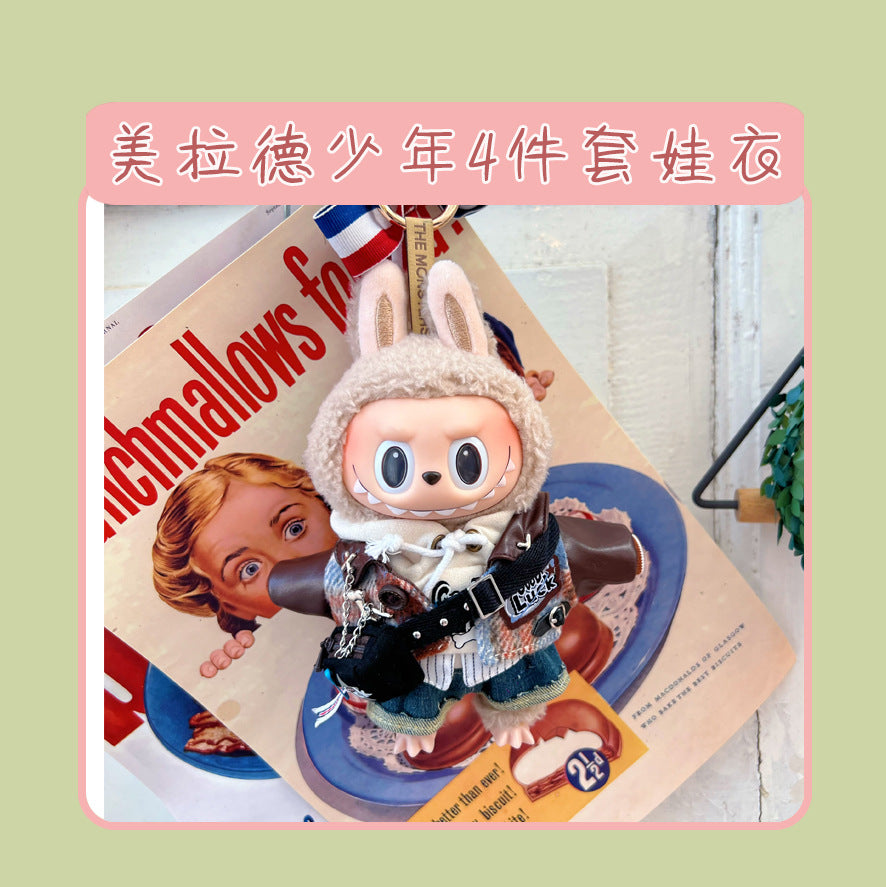 17cm Labubu Doll Clothes & Accessories - Macaron Style
