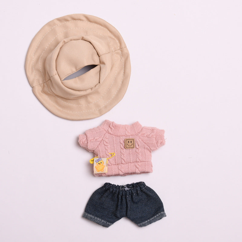 Labubu Doll Clothes - Twist T-Shirt & Shorts Outfit for 17cm Pendant Doll