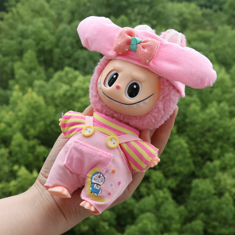 Labubu Plush Doll Outfit 17cm Cute Doll Dress-Up Casual Set Skirt Plush Clothes