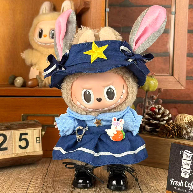 Suitable for labubu doll clothes 17cm pull cloth doll clothes small jewelry doll for suit wholesale