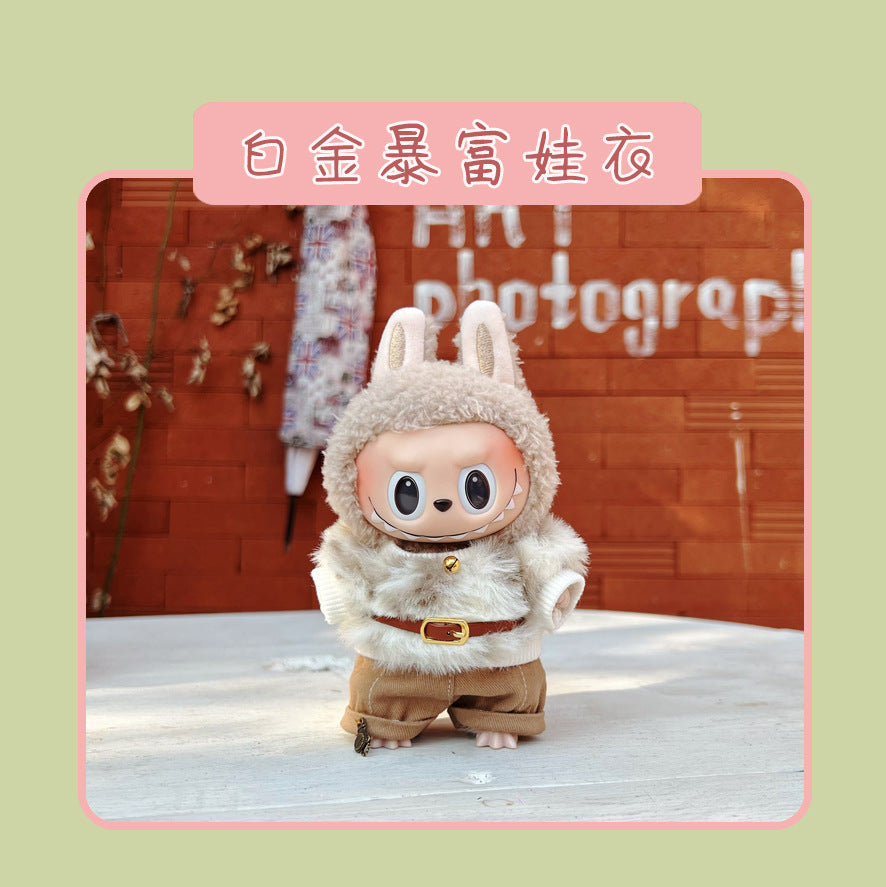 Labubu Doll Clothes for 17cm Vinyl Doll - Cute Outfits
