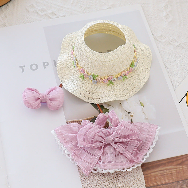 Generation II Blind Box Labubu Hanging Clothes Rab Cloth Sit Party Clothes Doll Summer Straw Hat Skirt