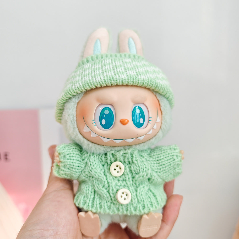Labubu Doll Outfit - 17cm Sweater, Skirt & Accessories Set