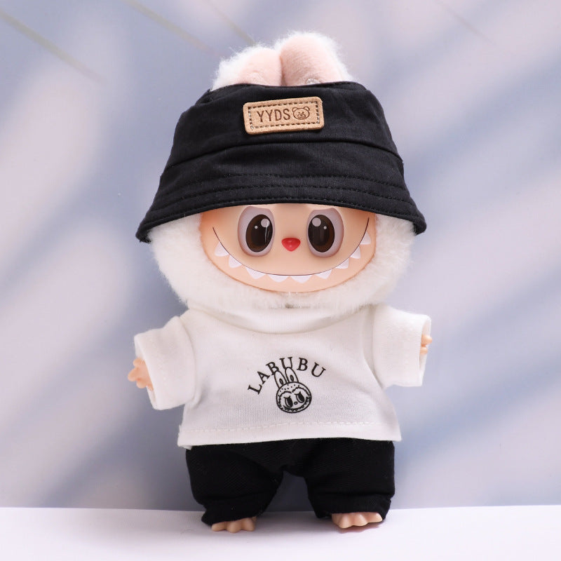Labubu Doll Baby Clothes Outfit - White T-Shirt & Pants Suit Set