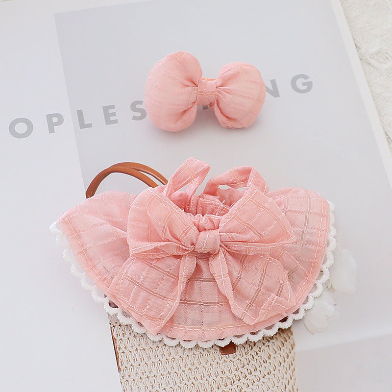 Generation II Blind Box Labubu Hanging Clothes Rab Cloth Sit Party Clothes Doll Summer Straw Hat Skirt