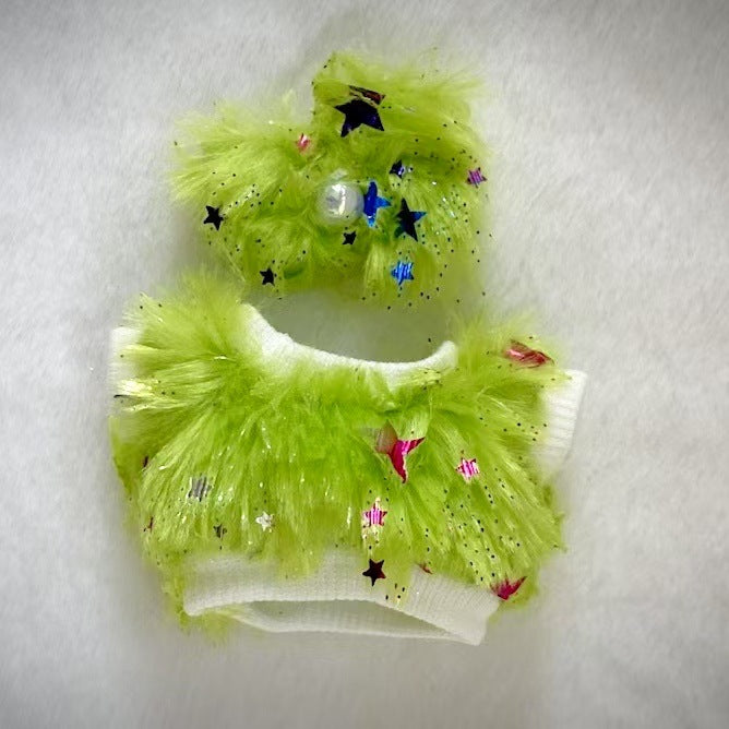 Labubu Doll Baby Coat Set - Pink, Green, White 2-Piece Outfit