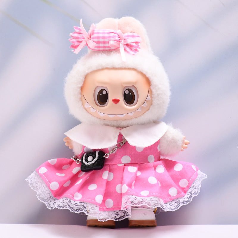 Labubu Doll Baby Clothes - Polka Dot Dress Sets & Accessories