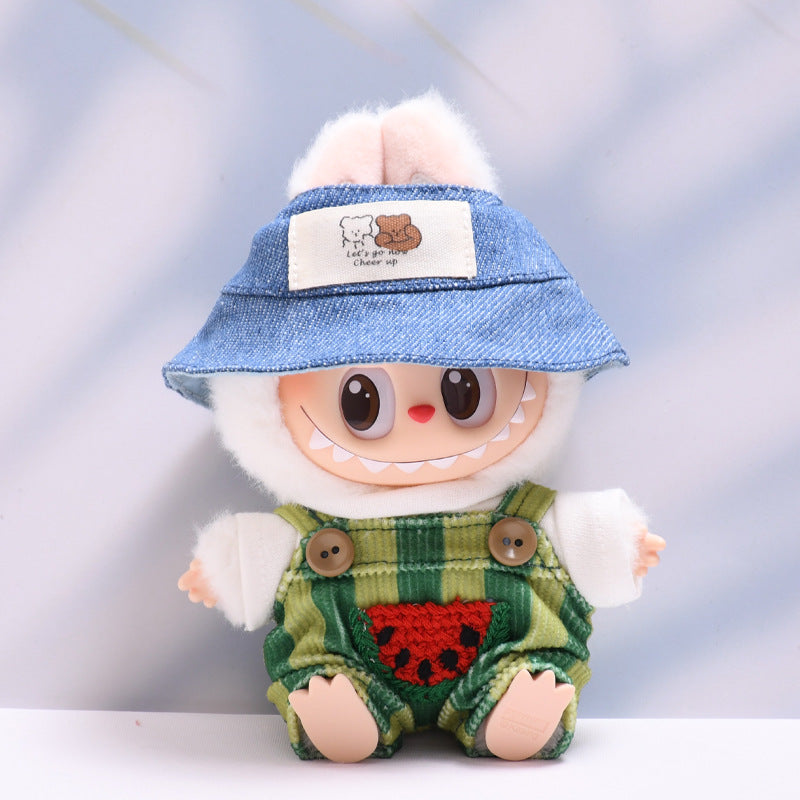 仅娃衣】一二三代挂件labubu衣服西瓜背带裤套装拉布布娃衣着替