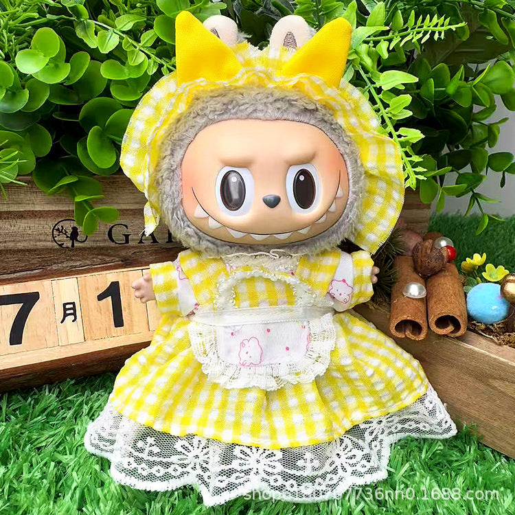 Suitable for Labubu Doll Clothes, Plush Vinyl Sitting Party First, Second and Third Generation Replacement Skirt Suit