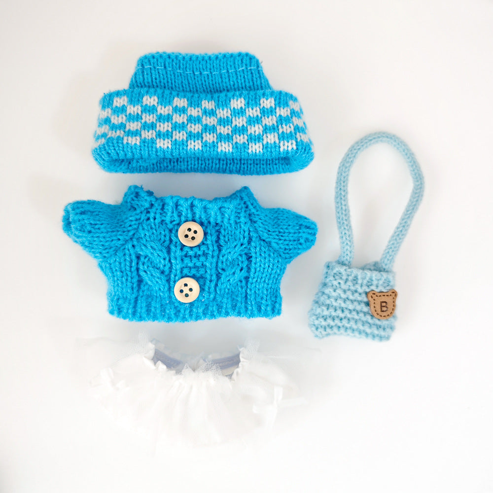 Labubu Doll Outfit - 17cm Sweater, Skirt & Accessories Set