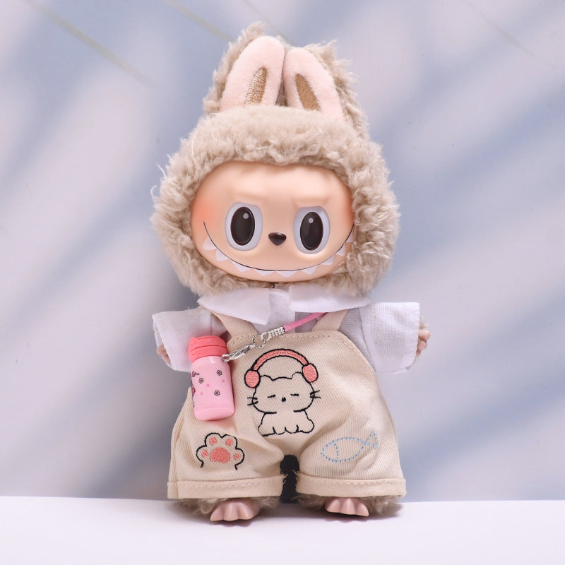 Labubu Doll Outfit - Cute Overalls & Shirt Suit for Pendant Dolls