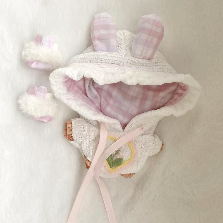 Labubu Doll Pajama Set - Nightcap & Rabbit Ears Style (Blue & Pink)