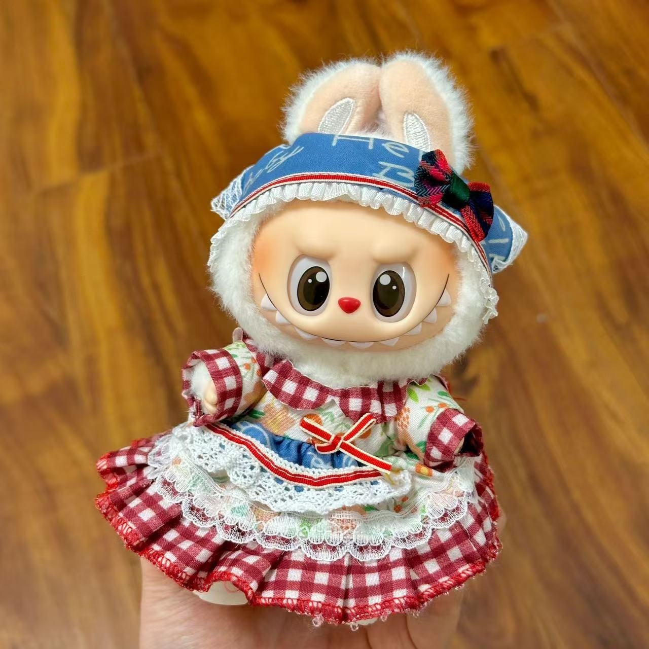 17cm Labubu Pendant Wearing Baby Clothes high quality Labubu Blind Box Pendant Doll Clothes Decorative suit
