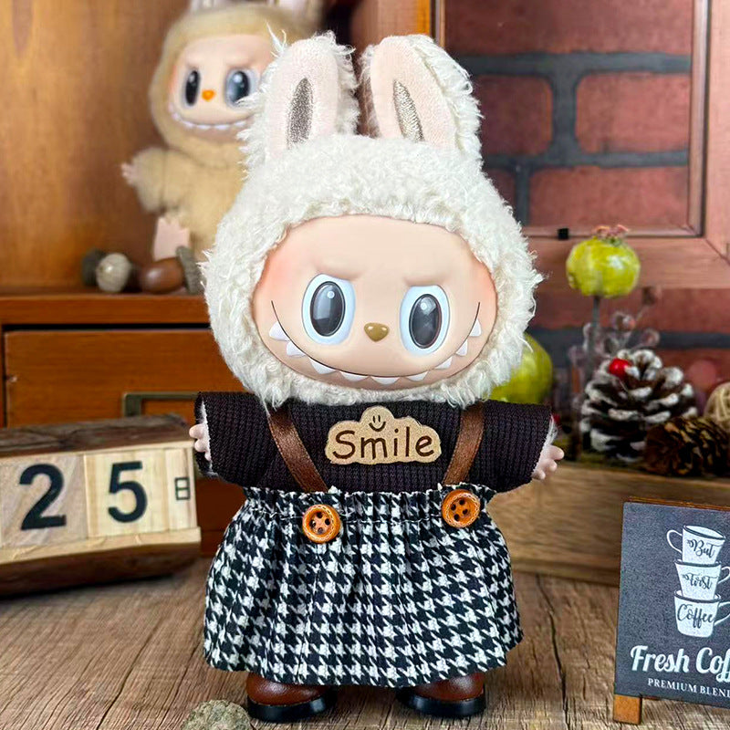 Suitable for labubu doll clothes 17cm pull cloth doll clothes small jewelry doll for suit wholesale