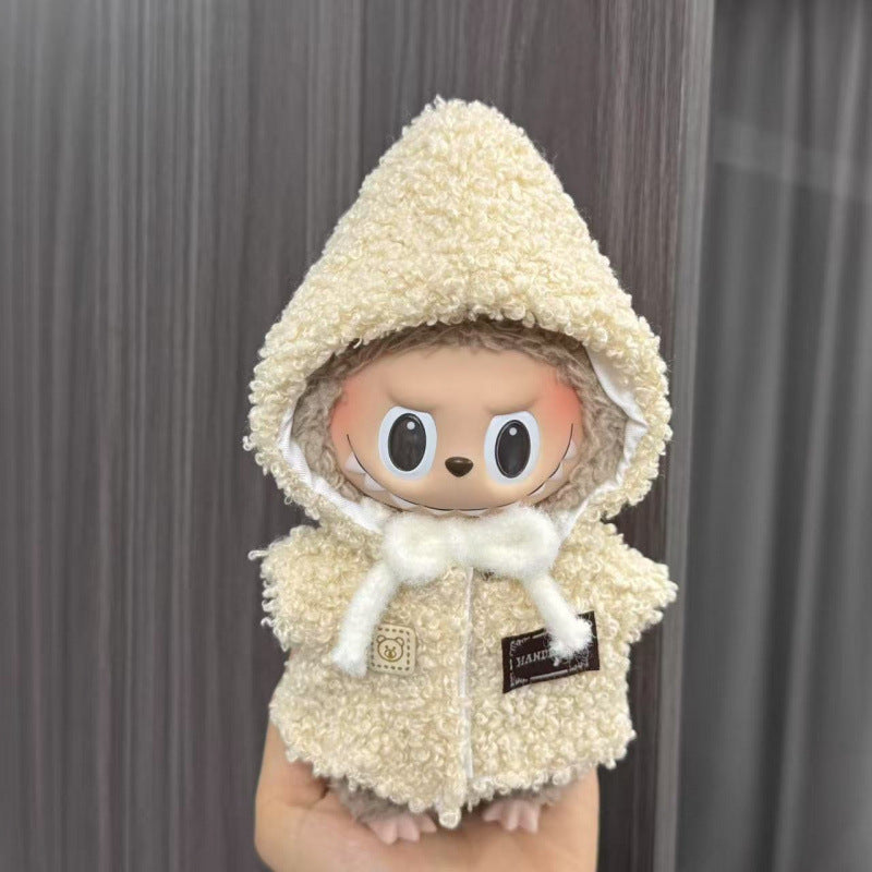 Rab cloth doll labubu17cm pendant one or two generations of vinyl plush doll suit accessories for clothes
