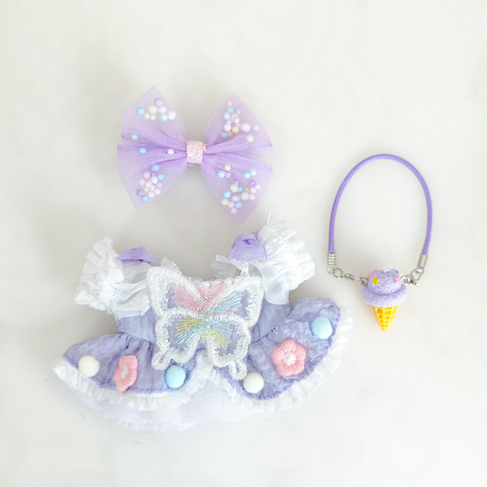 Labubu 3.0 Doll Outfit - Purple Bow Skirt & Accessories