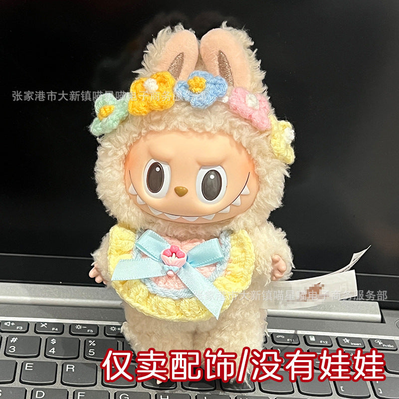 Labubu Baby Clothes, Hats, Hoods, Doll Skirts, Hand-Knitted Clothes, Labubu Dolls, Cute Decorative Accessories