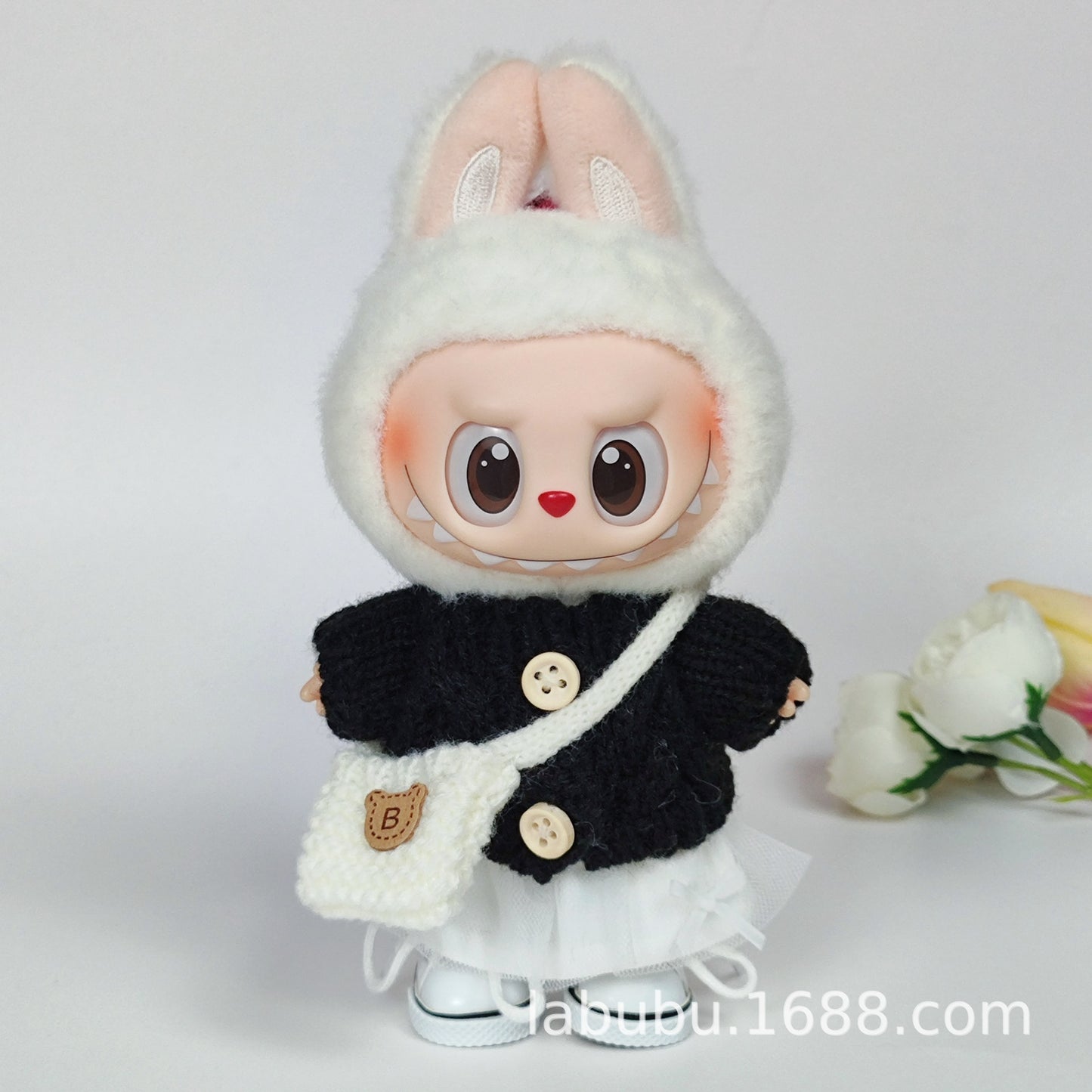 Labubu Doll Outfit - 17cm Sweater, Skirt & Bag Set for 1st-3rd Gen