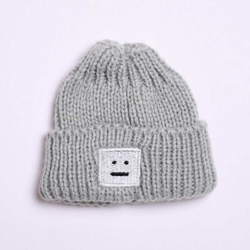 Labubu Doll Winter Outfit - White Sweater & Smiley Wool Hat for 17cm Pendant