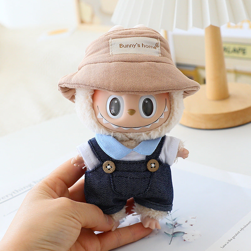 Labubu Doll Clothes Generation 2 Generation Pond Glue Blind Box Hanging Clothes Bracing Cloth for T-Shirt Suspenders Hat Eyes