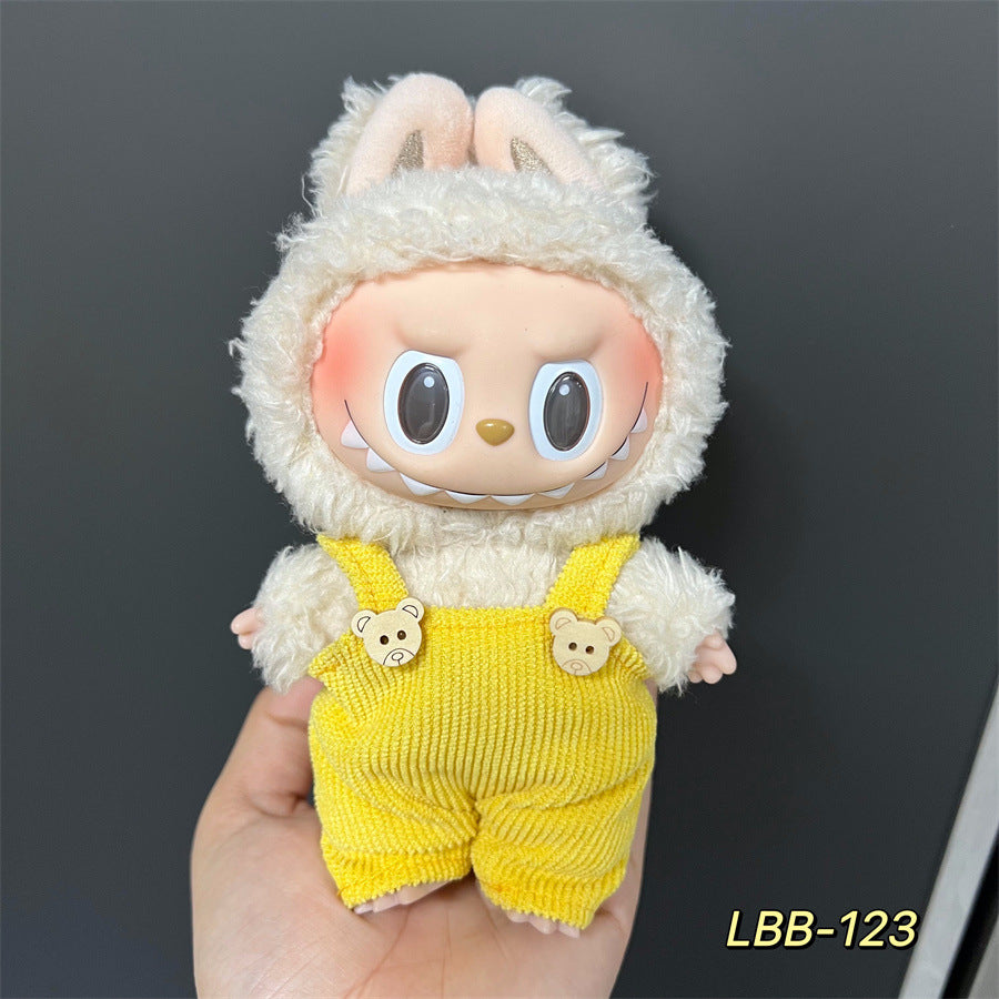 Labubu Doll Vinyl Rab 17cm Doll Cute Dress Casual suit Skirt Plush Toy Clothes